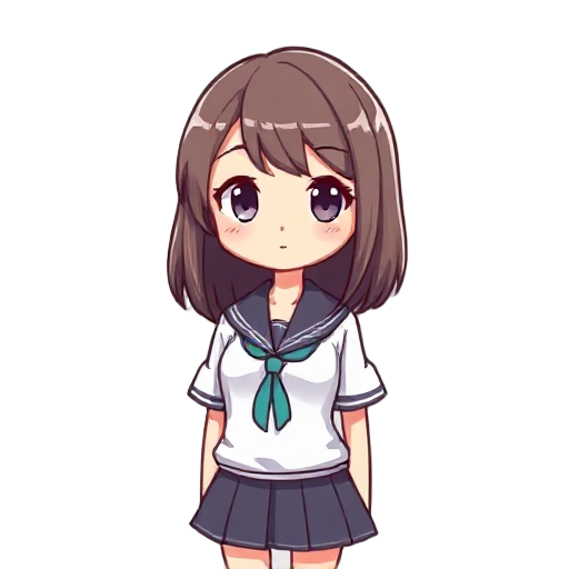 girl in school uniform with medium-length hair