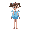 little girl in short blue fairy dress