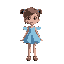 little girl in short blue fairy dress