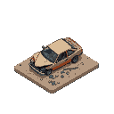 destroyed car