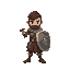 desenhe um ferreiro, segurando o seu martelo fazendo uma animacao de forja