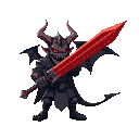 demon lord with giant red sword