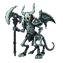 skeletal centaur death knight, with giant axe, glowing eyes