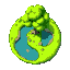 grass, pond, tree, top down