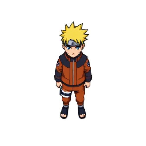 naruto from the anime naruto pixelated 2d