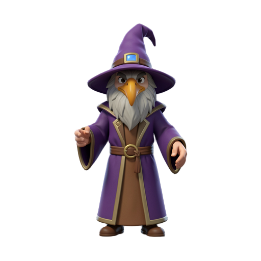 create a wizard with a vulture's head. 