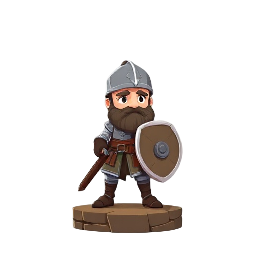 a 2d character for a platform game medieval warrior looking left