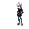 make one character with black coat, white hair, blue pants and black sneakers