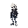  make one character with black coat, white hair, blue pants and black sneakers, similar to the pokemon fire red gba dolls