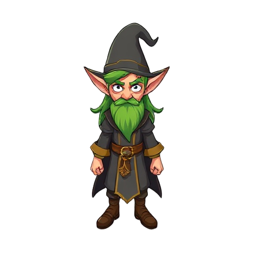 create a green hair wizard