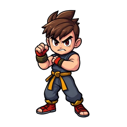 fighting game character for retro video game