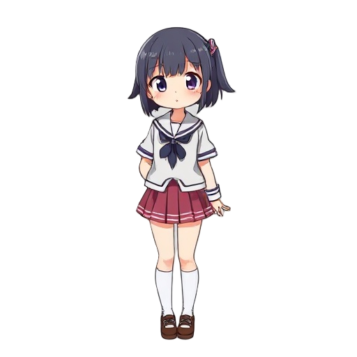 full-body view of an japanese school girl