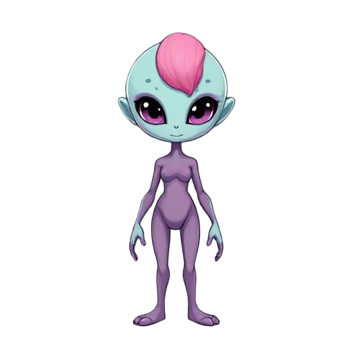 female pink hair alien
