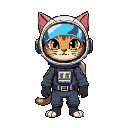quero um astronalta pixelado no estolo de terraria, quero o visor do capacete azul, quero o capacete estilo gato astronauta gato menos fofo, gato de gerra com meio que entenas