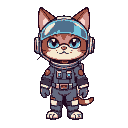 quero um astronalta pixelado no estolo de terraria, quero o visor do capacete azul, quero o capacete estilo gato astronauta com meio que entenas
