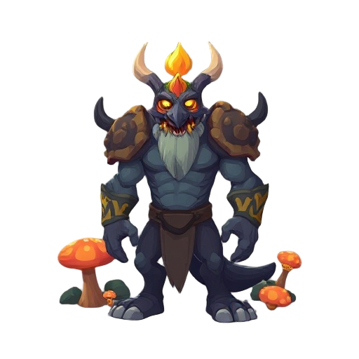 create an boss for a map of a forest who has a lot of glowing trees and mushrooms
