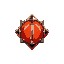 a gem representing a samurai class with a katana in the middle that looks kinda like final fantasy xiv's job stones