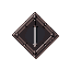 a diamond shaped emblem representing a samurai class with a katana in the middle that looks kinda like final fantasy xiv's job stones