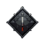 a diamond shaped emblem representing a samurai class with a katana in the middle that looks kinda like final fantasy xiv's job stones