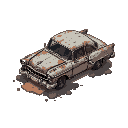 rusted destroyed car