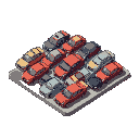 wall of crashed cars