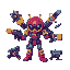 **prompt:**    "create a pixel art character of a collection of creative and innovating weapons in cyberpunk victoran age based, for a retro video game style.