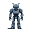 **prompt:**    "create a pixel art character of an armed robot in a retro video game style.