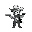 create a black and white monochromatic cowboy who uses a revolver, chibi version