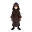 a mage in a robe and hood from a fantasy world