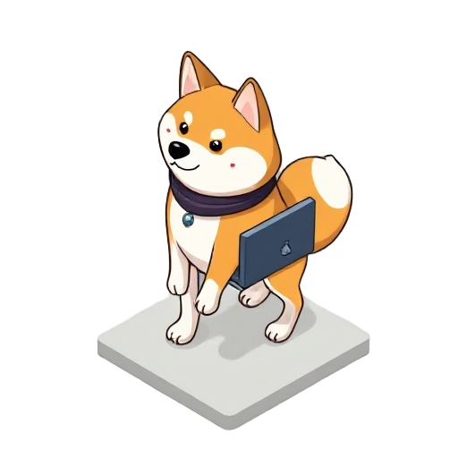 crypto shiba on a computer 