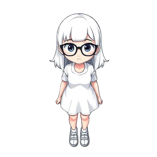 white girl with glasses