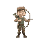 player character with bow and arrow