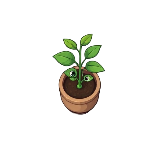i want a plant character has eyes in pot