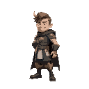 hero character side view wolking pos