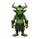 a green orc shaman without horns