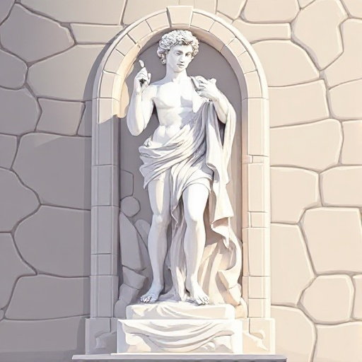  32 bit, a renaissance style (statue) carved out of white marble, david statue