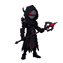 dark fantasy metroidvania hero. "guardian of the shard", hybrid of man and void. tall, agile, masked face with glowing cracks. wears torn black robes + organic armor. dark veins glow red. carries ancient corrupted glaive. gothic, tragic, mysterious, cinem