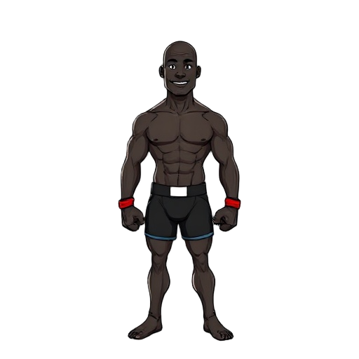 base black man with only boxers and bald