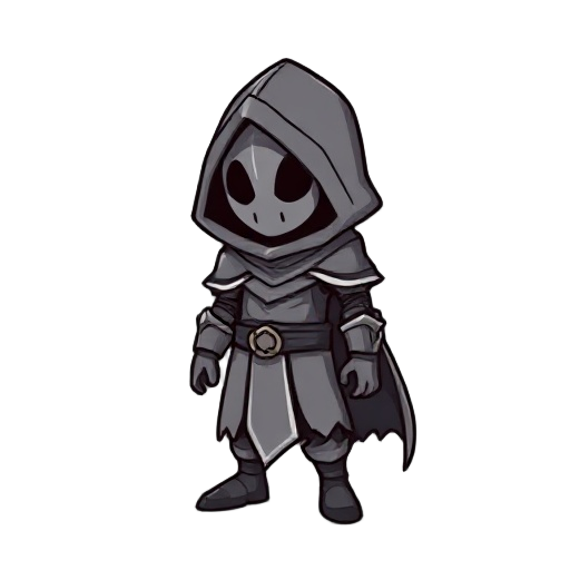 hooded hollow knight very small no arms no legs