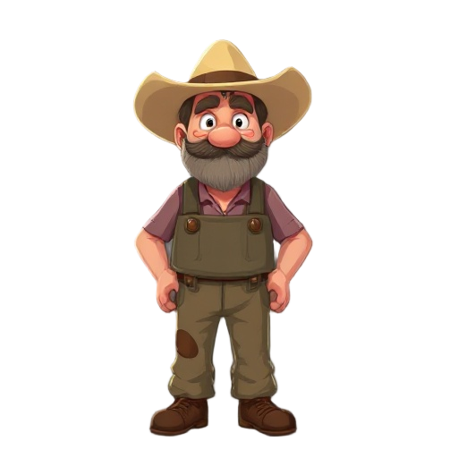 a 40 year old man in farm clothes