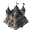 axonometric 3d fantasy castle in dungeons and dragons style