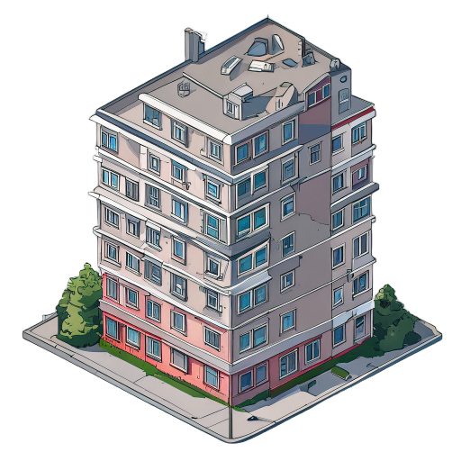 soviet style multi storey house in post soviet russia