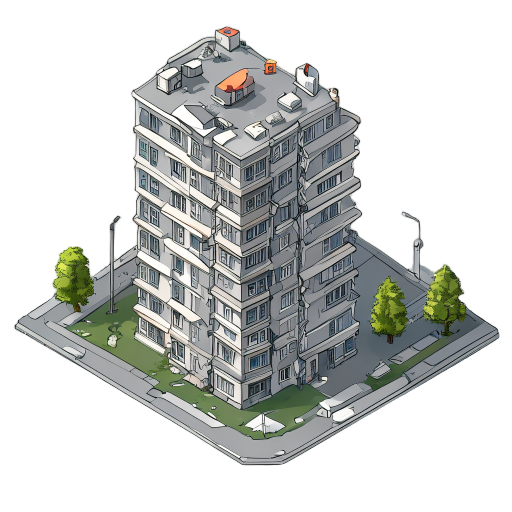 soviet style multistorey house in post soviet russia