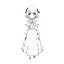 albino girl in a white victorian dress