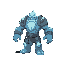 create an ice golem. make him look rocky