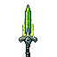 necromancer's sword made of bones and green flame 
