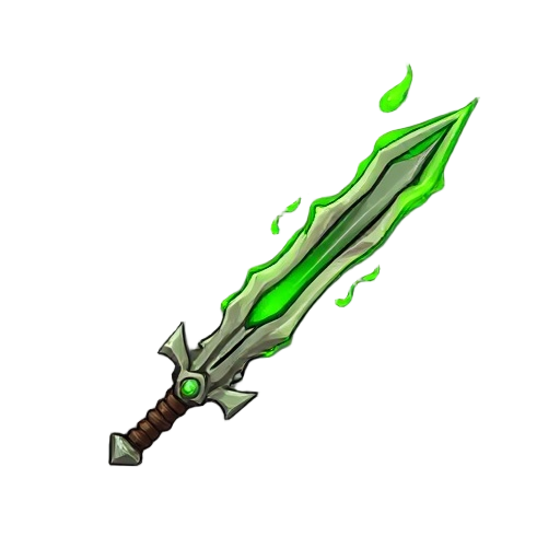 necromancer's sword made of bones and green flame