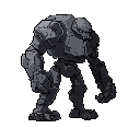 evil dark rock golem side view