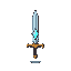 singular sword with diamond in it