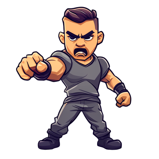 fighter  face right and perform a slap attack
